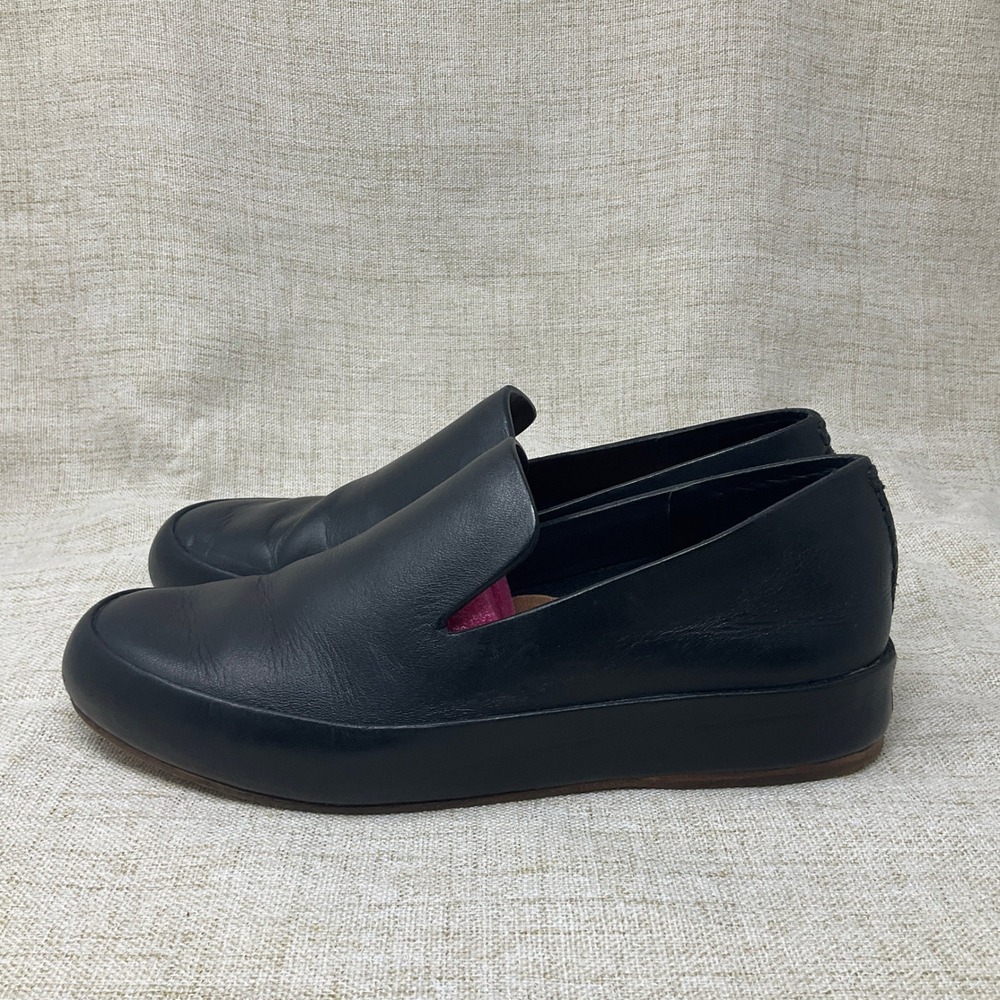 FEIT Handmade Goodyear Leather Loafers Black Women Size 36 Slip‎ On Quiet Lux